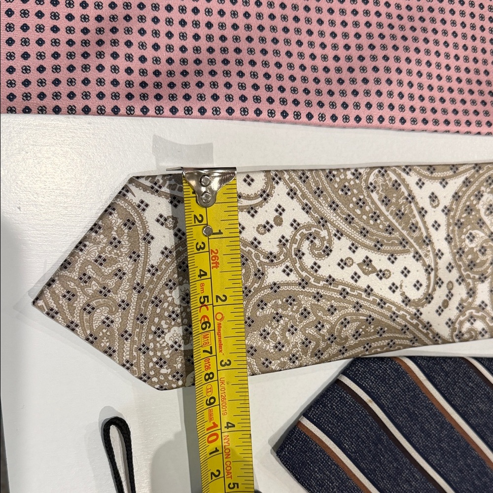 Dolcepunta Men's Tie Set of 3 - Pink, Navy, and Beige - Picture 5 of 5